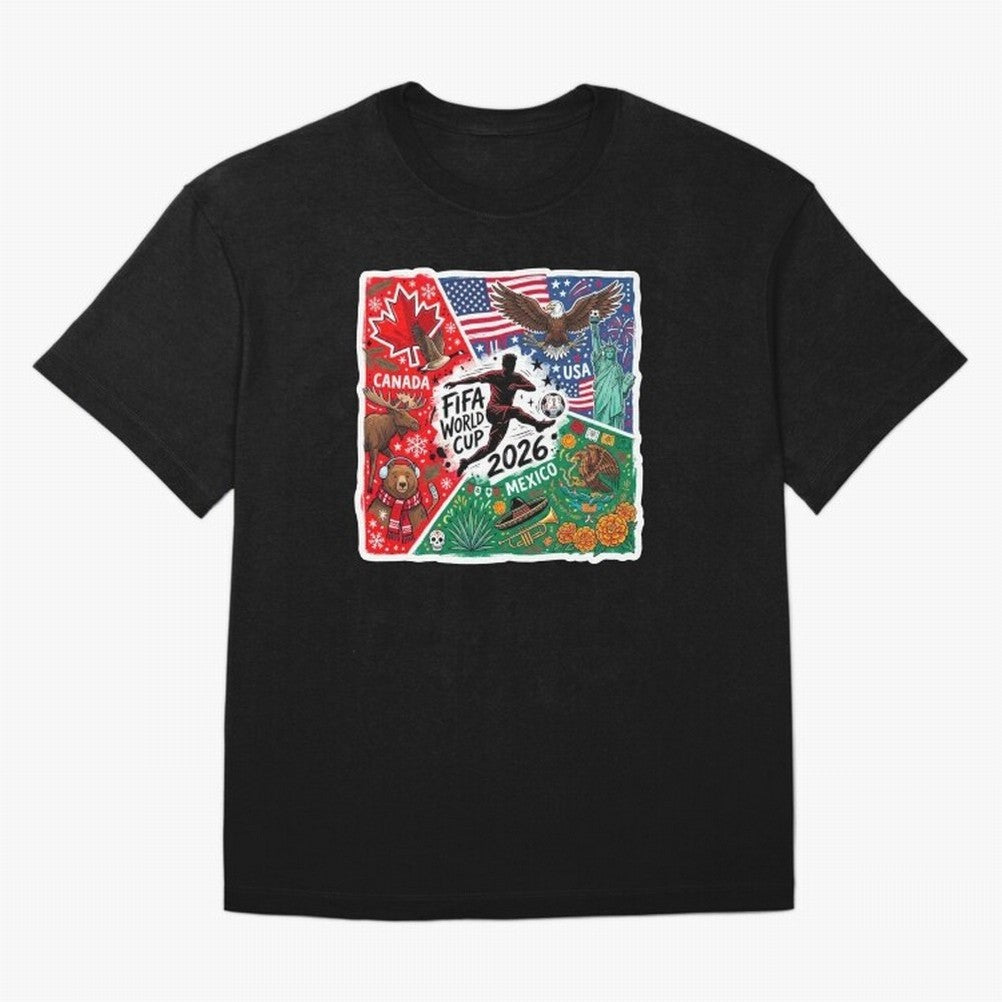 FIFA World Cup 2026 USA Canada Mexico ¨C Patriotic Football Collage Design Classic T-Shirt Feel the Roar of FIFA World Cup 2026 Group Stage Featuring Neymar, Brazil, Portugal and Argentina Energy, Game Day Rituals, Football Legends, Country Pride