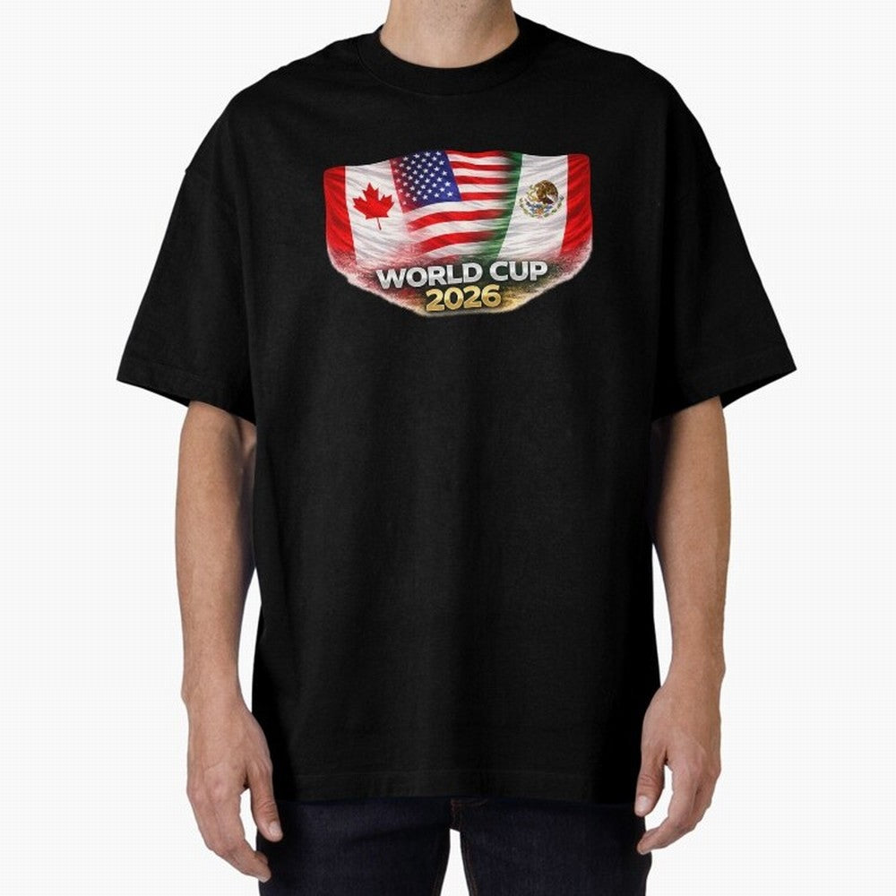 World Cup 2026 North America Flags Design ¨C USA Canada Mexico Soccer Fan Graphic Classic T-Shirt Bring FIFA World Cup 2026 for Fans of Cristiano Ronaldo, Haaland and CR7 and France, Bringing Goal Celebration Energy, Supporter Heritage, Football
