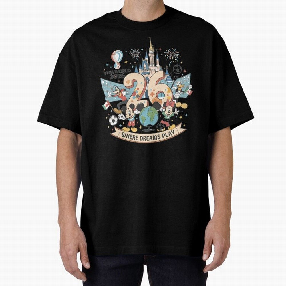 Dreamland Football 26 Shirt | Cute Cartoon Global Celebration Tee Classic T-Shirt Show Championship Spirit for Match Day Hype around FIFA World Cup 2026 USA Canada Mexico, CR7 and Messi, England and Germany, Football Passion, Legendary