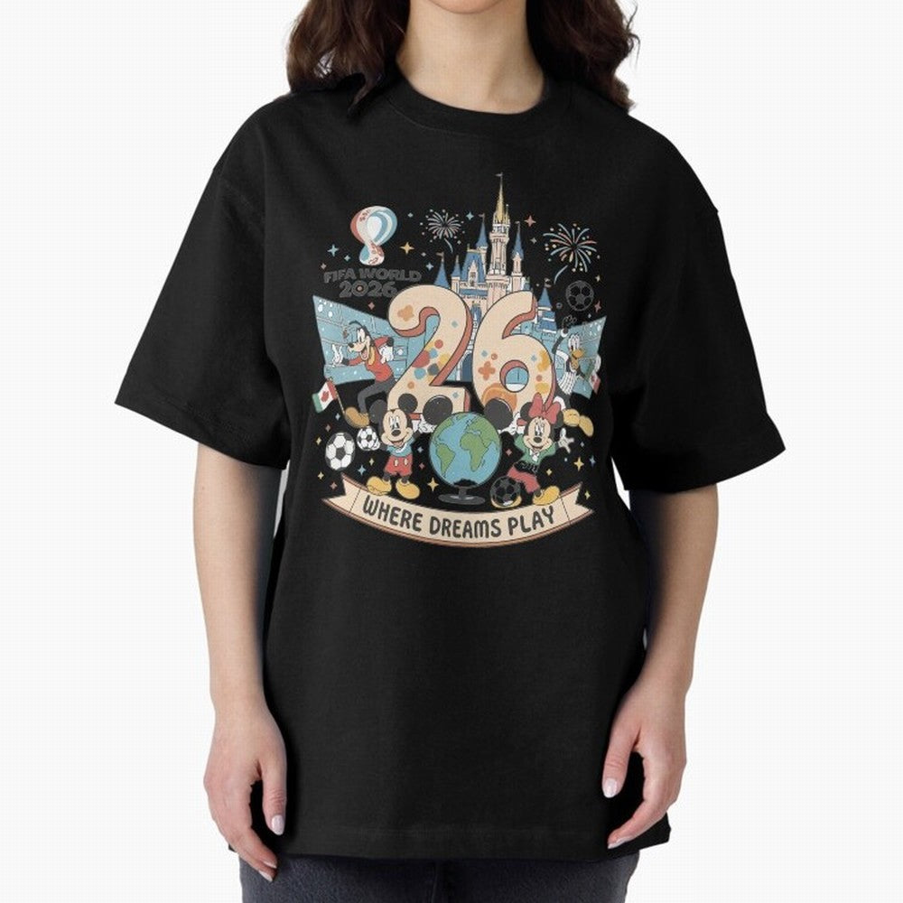 Dreamland Football 26 Shirt | Cute Cartoon Global Celebration Tee Classic T-Shirt Show Championship Spirit for Match Day Hype around FIFA World Cup 2026 USA Canada Mexico, CR7 and Messi, England and Germany, Football Passion, Legendary
