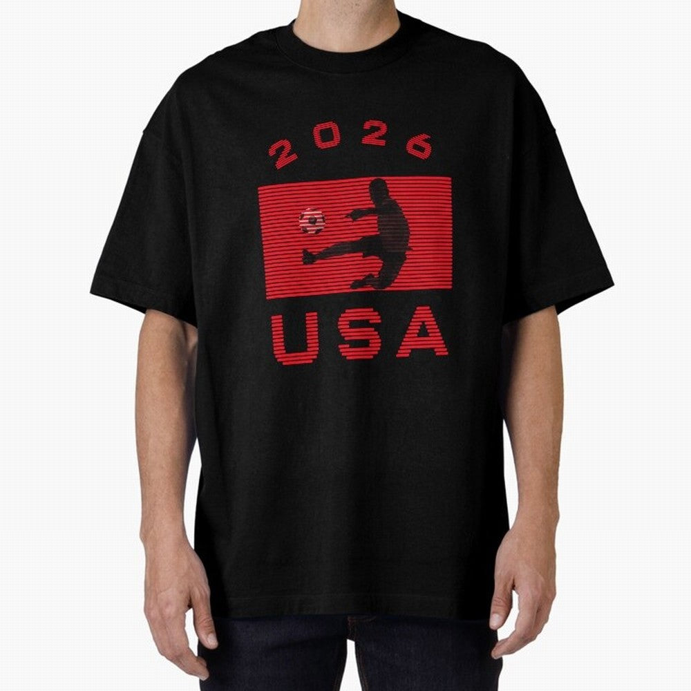USA Soccer 2026 Player Silhouette Athletic Design Classic T-Shirt Share the Excitement of FIFA World Cup 2026 for Fans of Messi, CR7 and Mbappe and Spain and Netherlands, Bringing Sports Nostalgia, International Competition, Famous Players and
