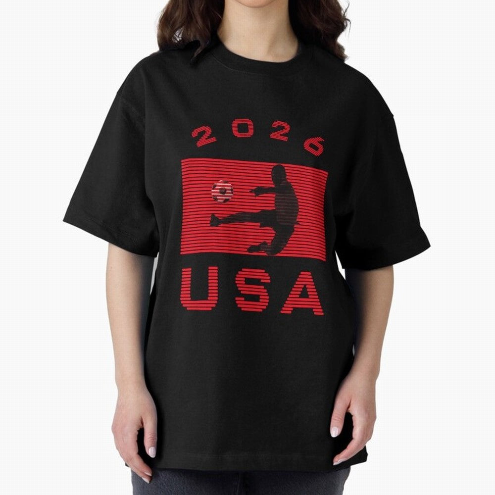 USA Soccer 2026 Player Silhouette Athletic Design Classic T-Shirt Share the Excitement of FIFA World Cup 2026 for Fans of Messi, CR7 and Mbappe and Spain and Netherlands, Bringing Sports Nostalgia, International Competition, Famous Players and