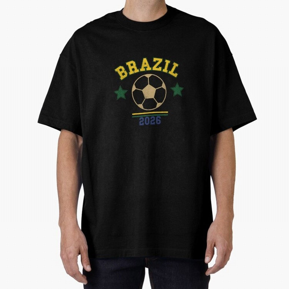 Brazil 2026 ¡ª Vintage Soccer Tee Classic T-Shirt Bring International Match Energy to the FIFA World Cup 2026 Journey through Messi and Cristiano Ronaldo Highlights, France and Portugal Pride, Soccer Culture, Superstar Moments, National Team Dreams