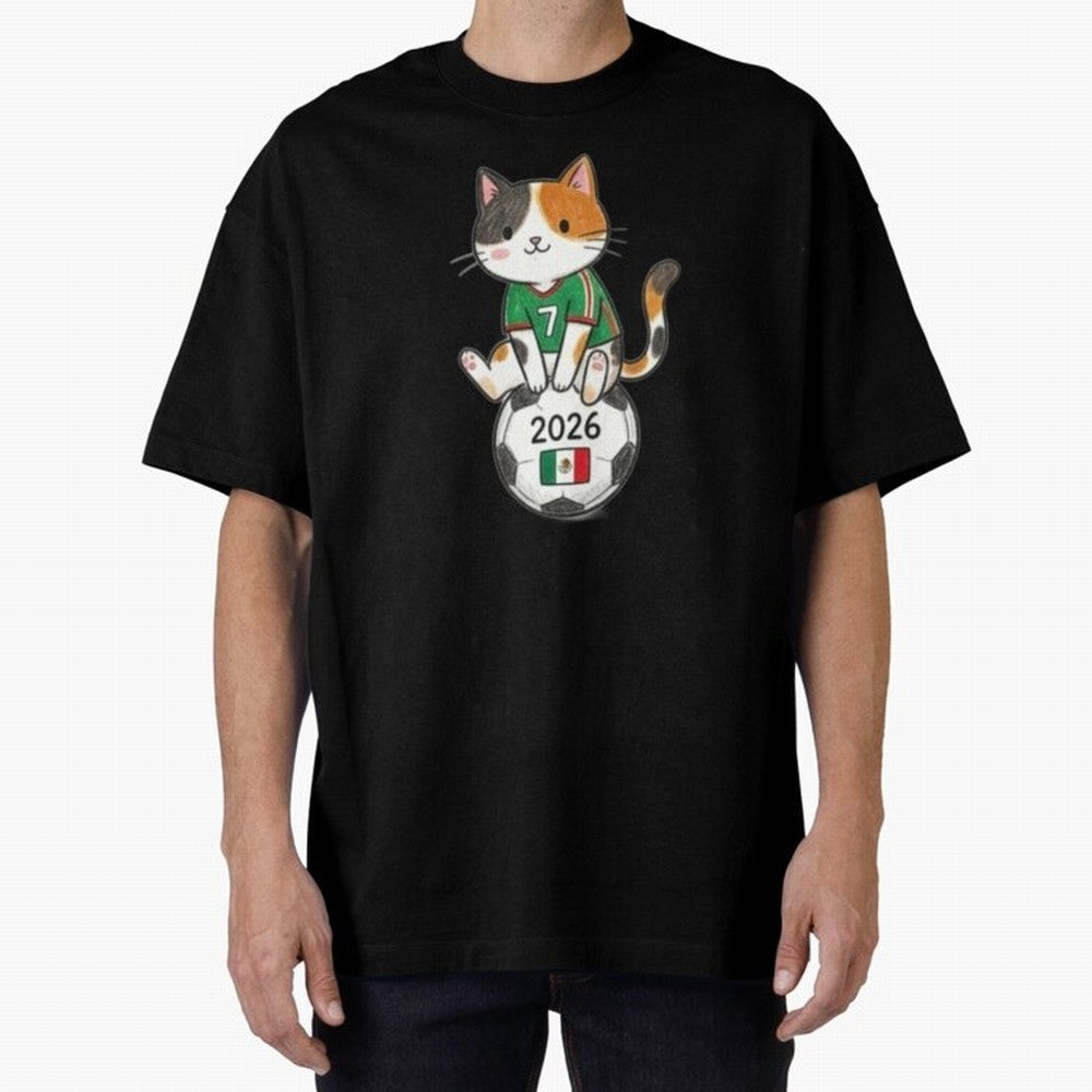 Mexico Soccer Cat #7 - 2026 World Cup Spirit Classic T-Shirt Feel the Trophy Chase of FIFA World Cup 2026 Group Stage Capturing Neymar, Portugal Energy, Vintage Soccer Flavor, Modern Football Stars, National Flags and Final Night Emotion; Great for