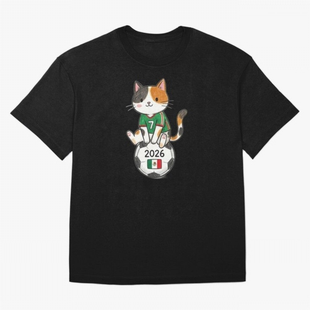 Mexico Soccer Cat #7 - 2026 World Cup Spirit Classic T-Shirt Feel the Trophy Chase of FIFA World Cup 2026 Group Stage Capturing Neymar, Portugal Energy, Vintage Soccer Flavor, Modern Football Stars, National Flags and Final Night Emotion; Great for