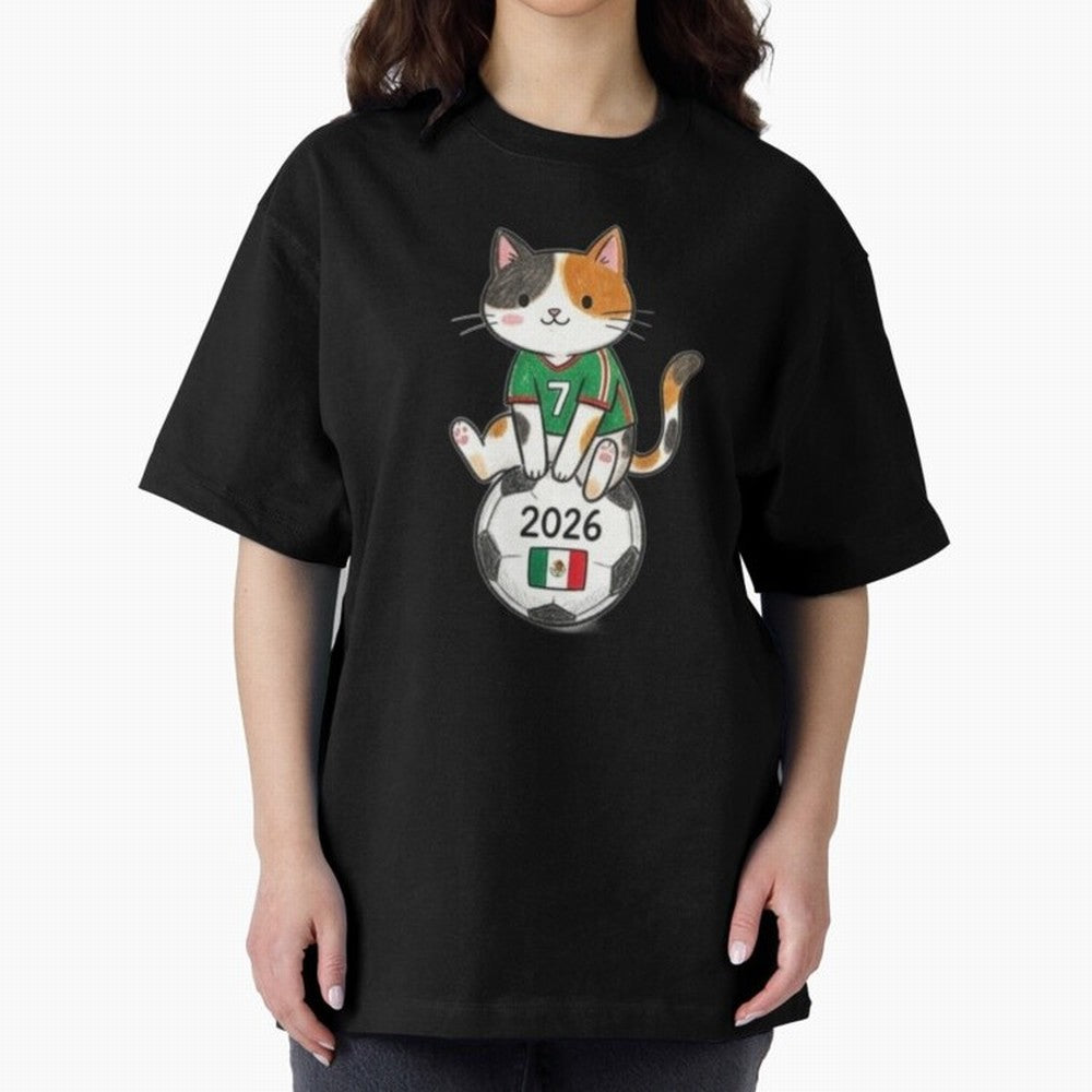 Mexico Soccer Cat #7 - 2026 World Cup Spirit Classic T-Shirt Feel the Trophy Chase of FIFA World Cup 2026 Group Stage Capturing Neymar, Portugal Energy, Vintage Soccer Flavor, Modern Football Stars, National Flags and Final Night Emotion; Great for