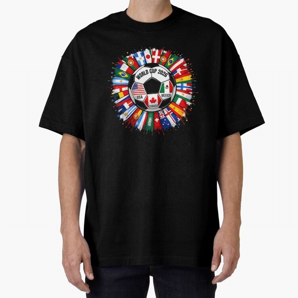 World Cup 2026 Shirt Soccer Tournament Fan Design International Flags Football Graphic Tee Sports Lover Gift Classic T-Shirt Enjoy the Biggest Football Party of FIFA World Cup 2026 for Fans of Messi and Cristiano Ronaldo and Brazil, Portugal and