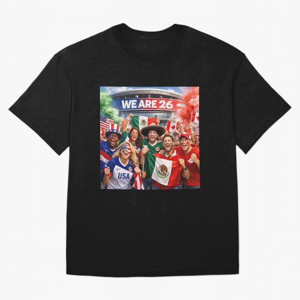 2026 FIFA World Cup Celebration Classic T-Shirt Relive Legendary Nights from Match Day Hype around FIFA World Cup 2026 Group Stage, Messi and Cristiano Ronaldo, Portugal, Spain and Germany, Championship Spirit, Famous Goals, Roaring Crowds and