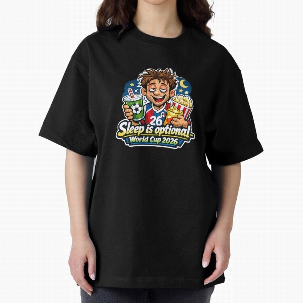 Sleep Is Optional ¨C World Cup 2026 Funny Soccer Fan Night Design Classic T-Shirt Celebrate Golden Goal Energy in Global Football Passion for FIFA World Cup 2026 Group Stage, Made for Messi, England, Stadium Chants, National Pride, Trophy Dreams