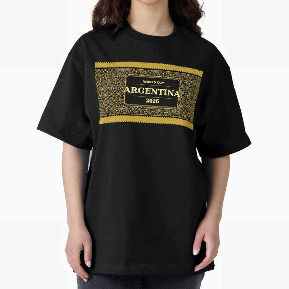 Argentina Football Fan 2026 Black Gold Luxury ¡ª Defending Champions Classic T-Shirt Follow the Final Road of FIFA World Cup 2026 Spirit, Driven by Argentina and Brazil, Messi, Football Festival Excitement, Trophy Ambitions, Country Rivalries and