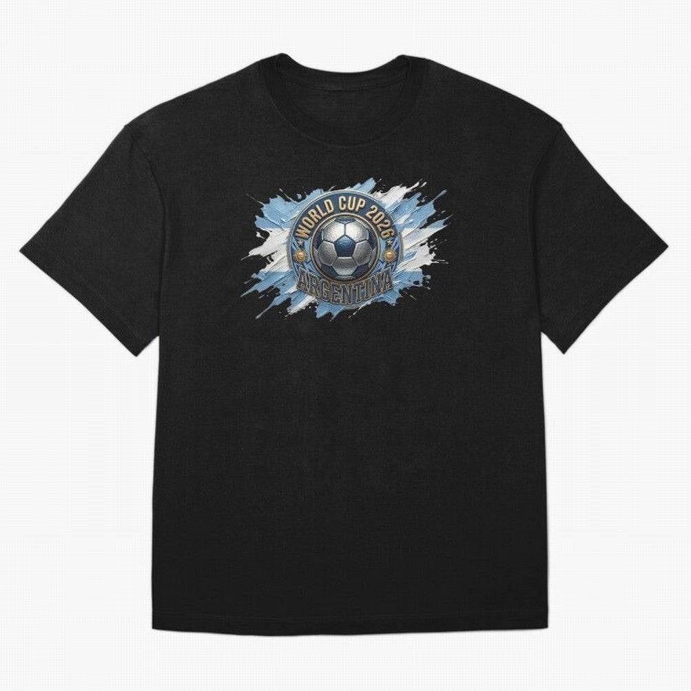 World Cup 2026 Argentina Soccer Ball Paint Splash Classic T-Shirt Relive the Noise and Pride of FIFA World Cup 2026 Group Stage Spirit, Driven by Spain, Mbappe, Sports Nostalgia, International Competition, Famous Players and Unforgettable