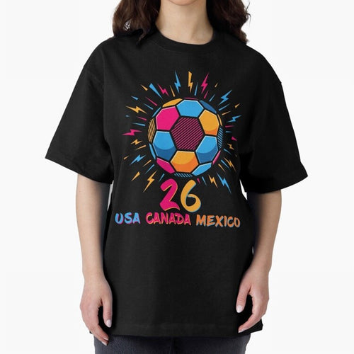 2026 Colorful Soccer Ball USA Canada Mexico 26 Classic T-Shirt Show Your Stadium Side during Match Day Hype around FIFA World Cup 2026 USA Canada Mexico, Mbappe, Germany, Goal Celebration Energy, Supporter Heritage, Football Icons and Worldwide