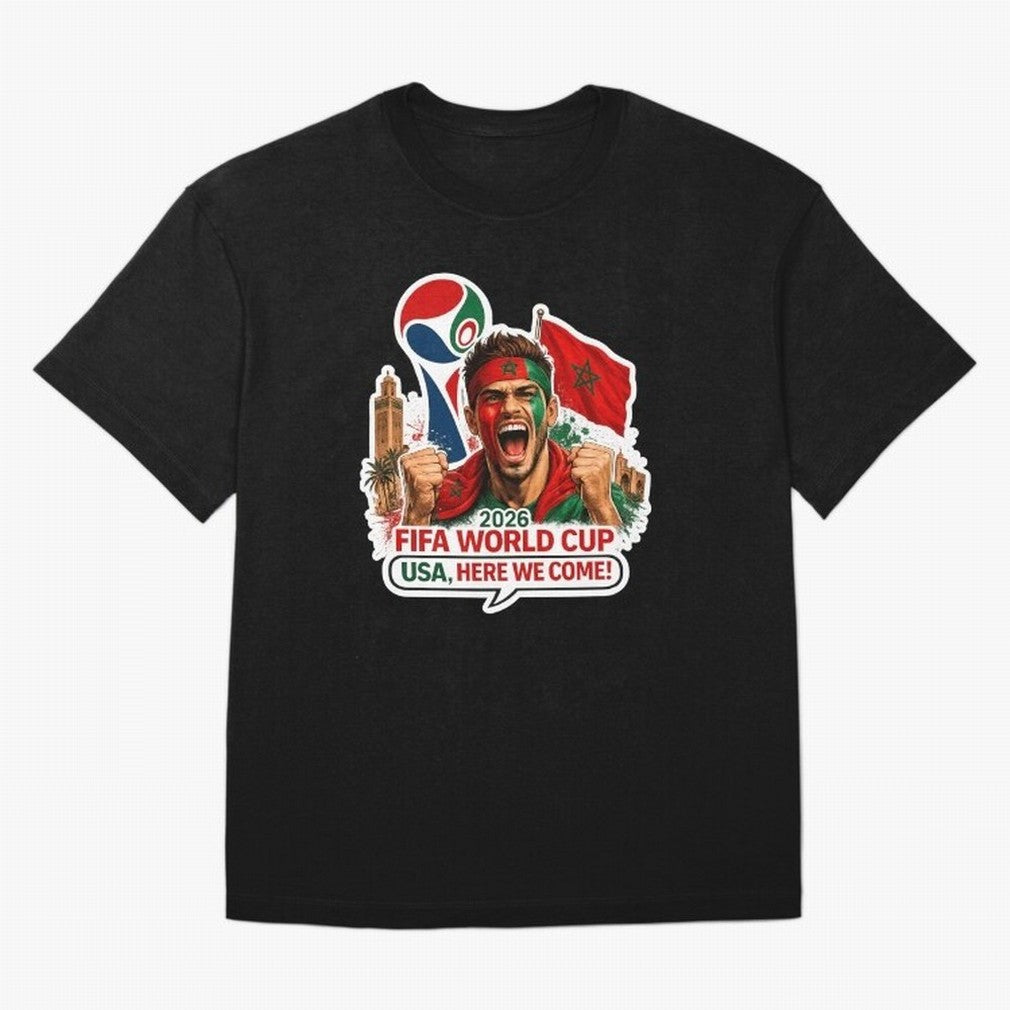 Morocco 2026 World Cup Fan Classic T-Shirt Remember Iconic Moments from FIFA World Cup 2026 USA Canada Mexico Spirit, Inspired by Brazil, Messi and Cristiano Ronaldo, Tournament Hype, Historic Matchups, Family Viewing Parties and Global Sports