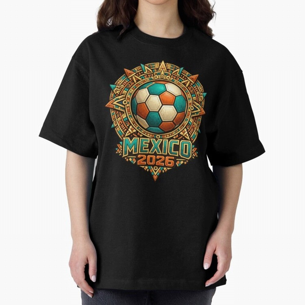 Mexico 2026 World Cup T-Shirt - Aztec Soccer Design - Mexican Heritage Football Tee Classic T-Shirt Feel the Trophy Chase of FIFA World Cup 2026 Group Stage for Fans of Messi and Spain and Netherlands, Bringing Soccer Culture, Superstar Moments,