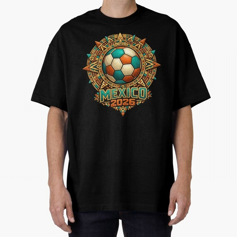 Mexico 2026 World Cup T-Shirt - Aztec Soccer Design - Mexican Heritage Football Tee Classic T-Shirt Feel the Trophy Chase of FIFA World Cup 2026 Group Stage for Fans of Messi and Spain and Netherlands, Bringing Soccer Culture, Superstar Moments,