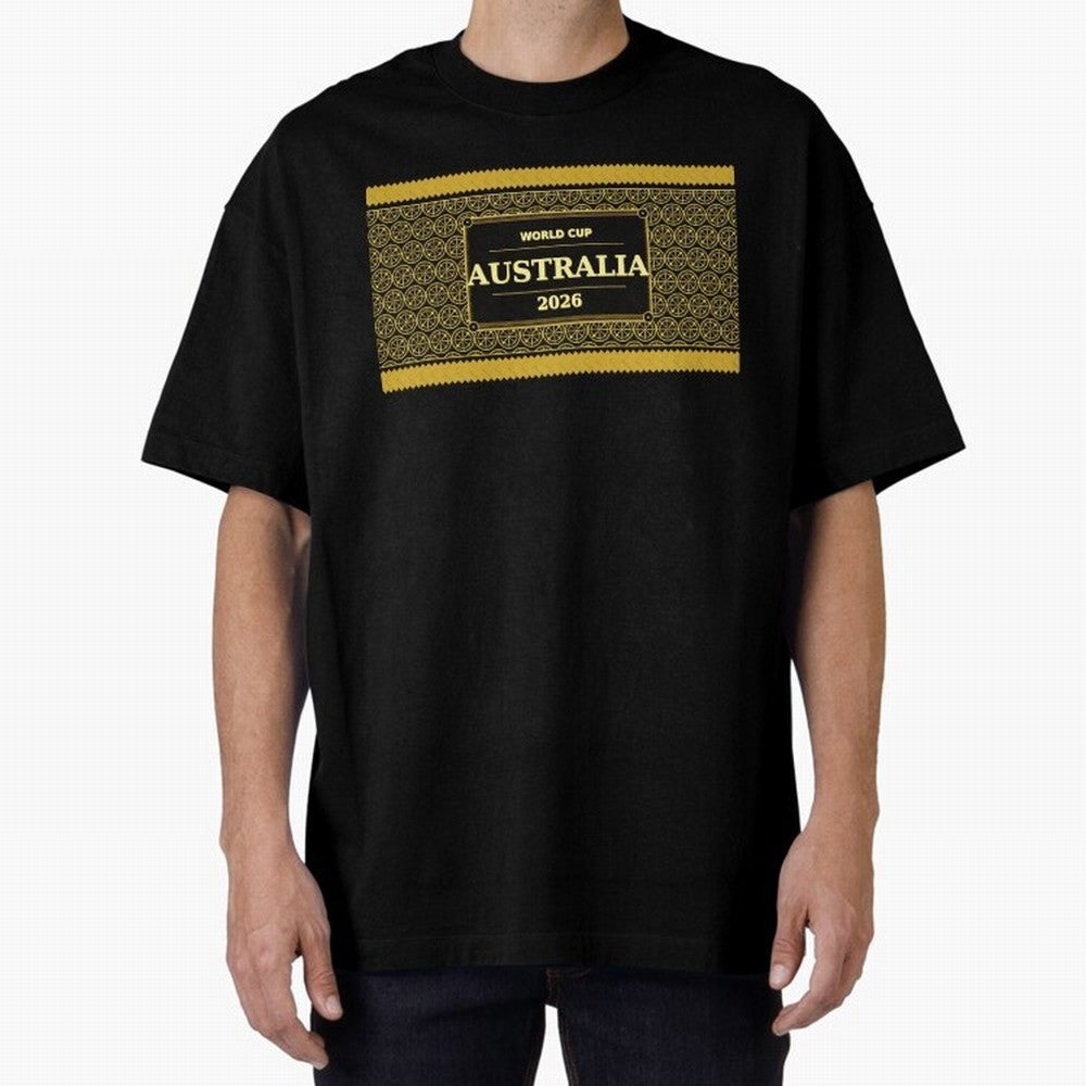 Australia Football Fan 2026 Black Gold Luxury Wrap ¡ª Socceroos Soccer Fan Classic T-Shirt Celebrate the Magic of Global Football Passion for FIFA World Cup 2026, Celebrating Cristiano Ronaldo, Spain, Supporter Pride, Iconic Celebrations, Legendary