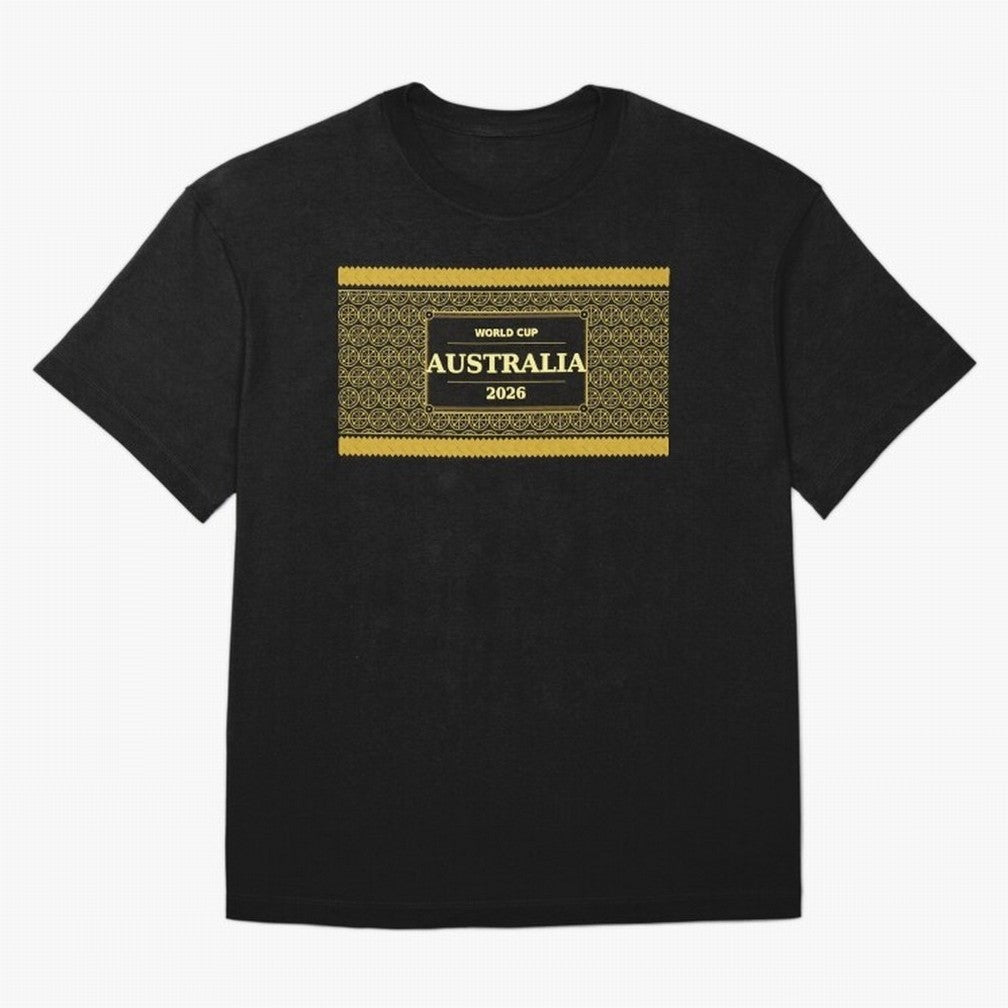 Australia Football Fan 2026 Black Gold Luxury Wrap ¡ª Socceroos Soccer Fan Classic T-Shirt Celebrate the Magic of Global Football Passion for FIFA World Cup 2026, Celebrating Cristiano Ronaldo, Spain, Supporter Pride, Iconic Celebrations, Legendary