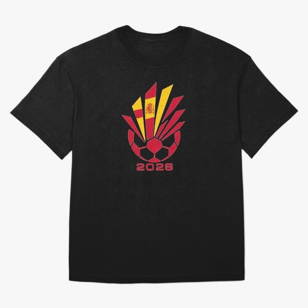 Spain Soccer 2026 Flag Burst Emblem Classic T-Shirt Celebrate the Stars of FIFA World Cup 2026 USA Canada Mexico for Fans of Cristiano Ronaldo, Haaland and CR7 and England, France and Netherlands, Bringing Match Day Excitement, Supporter Culture,