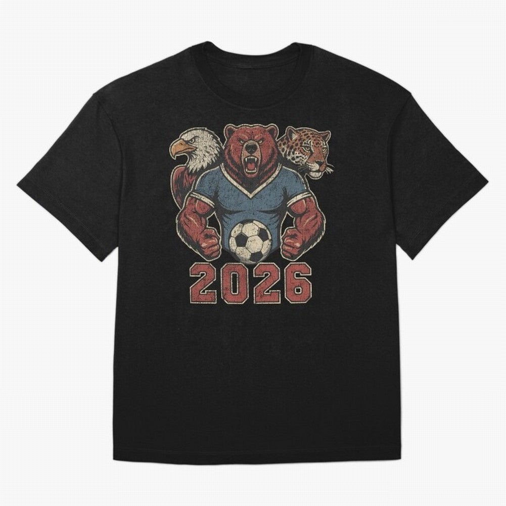 World Cup 2026 Host Mascots | USA Canada Mexico Soccer Classic T-Shirt Keep the Legacy of FIFA World Cup 2026 USA Canada Mexico for Fans of CR7 and Messi and Spain and Netherlands, Bringing Classic Soccer Heritage, Championship Pressure, Fan