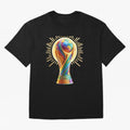 Golden Illuminating Cup Classic T-Shirt Celebrate National Team Dreams in FIFA World Cup 2026 Group Stage Connected to Messi, France and Portugal Energy, Stadium Chants, National Pride, Trophy Dreams and Unforgettable Football Memories; Made for