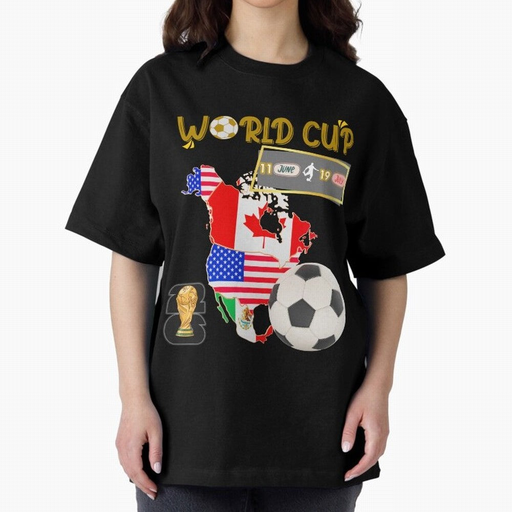 World Cup 2026 North America USA Canada Mexico Soccer Fan Classic T-Shirt Bring Retro Soccer Energy to FIFA World Cup 2026 Group Stage for Fans of Mbappe and Neymar and Portugal, Spain and Germany, Bringing Soccer Culture, Superstar Moments,