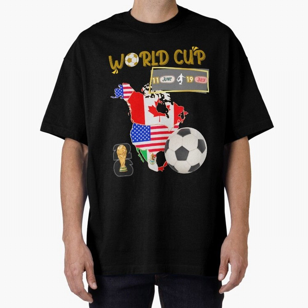 World Cup 2026 North America USA Canada Mexico Soccer Fan Classic T-Shirt Bring Retro Soccer Energy to FIFA World Cup 2026 Group Stage for Fans of Mbappe and Neymar and Portugal, Spain and Germany, Bringing Soccer Culture, Superstar Moments,