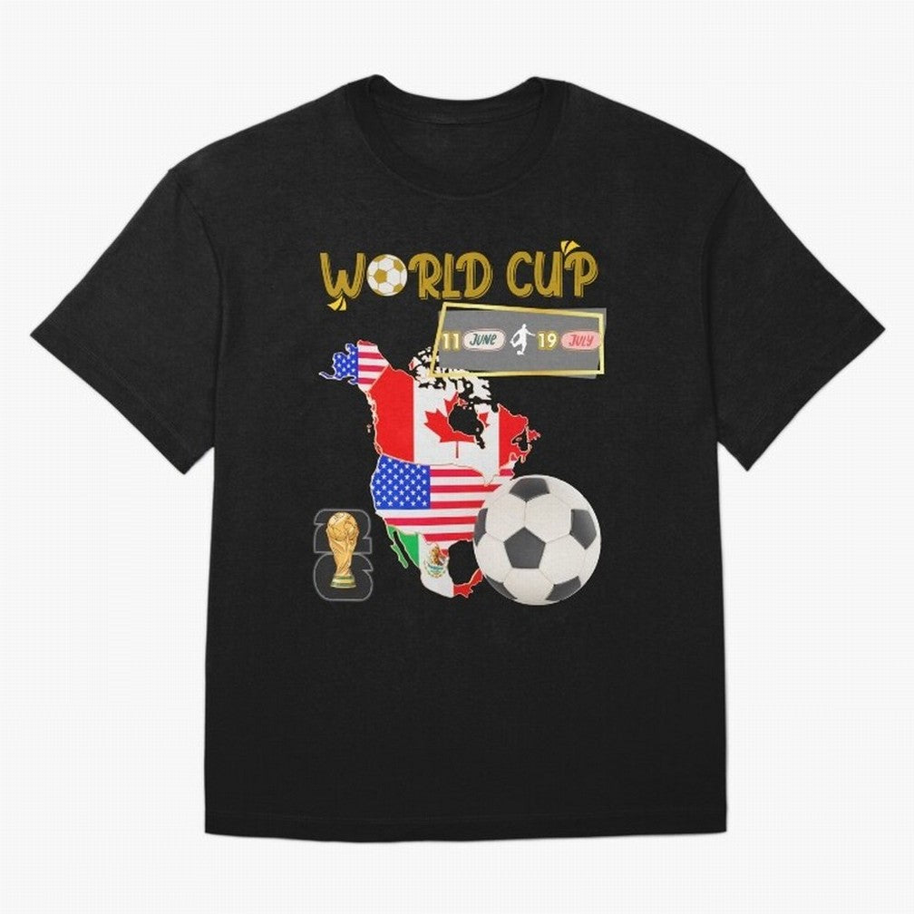World Cup 2026 North America USA Canada Mexico Soccer Fan Classic T-Shirt Bring Retro Soccer Energy to FIFA World Cup 2026 Group Stage for Fans of Mbappe and Neymar and Portugal, Spain and Germany, Bringing Soccer Culture, Superstar Moments,