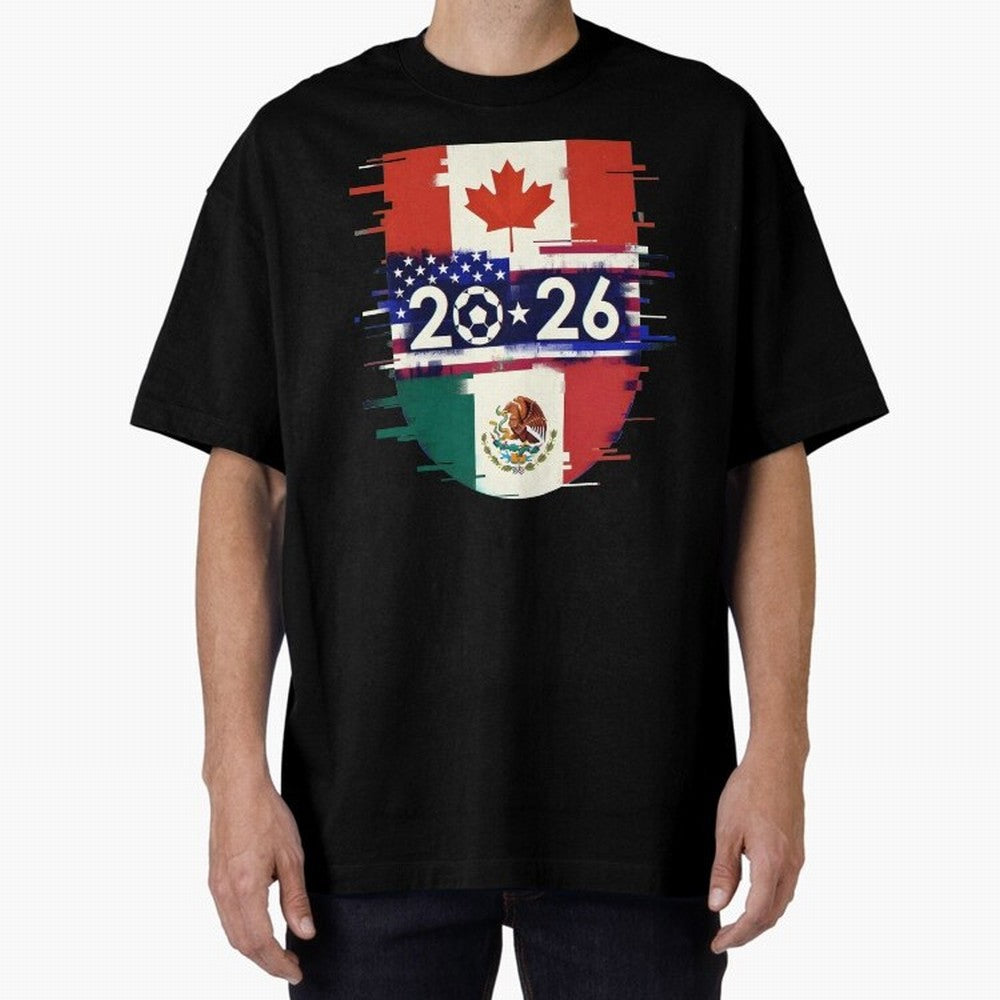 Glitched United 2026 - North America Emblem Cup Classic T-Shirt Honor the Beautiful Game during FIFA World Cup 2026 Capturing Messi and Cristiano Ronaldo, Spain Energy, Stadium Memories, Football Loyalty, International Chants and Championship