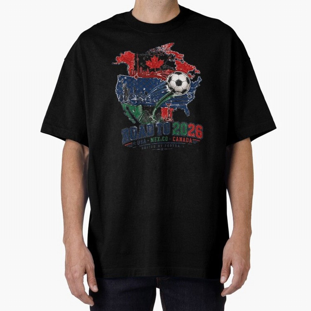 Road to 2026 USA Mexico Canada Soccer Badge Classic T-Shirt Carry the Colors and Pride of Global Football Passion for FIFA World Cup 2026 Group Stage, Connected to CR7, Argentina, France and Brazil, Goal Celebration Energy, Supporter Heritage,