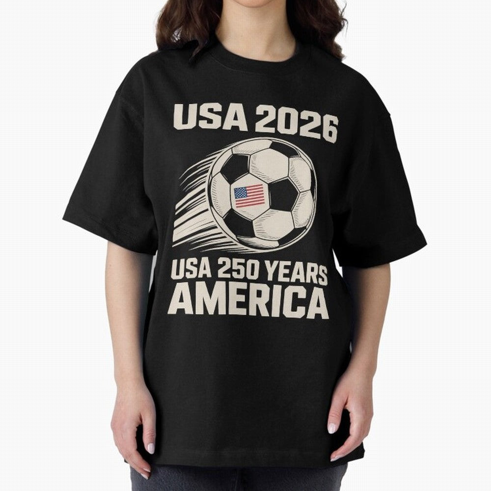 Usa 2026 Soccer 250 Years Women Kids 4th of July Classic T-Shirt Support Iconic Players in FIFA World Cup 2026 Celebrating Messi and Cristiano Ronaldo, Argentina and Brazil Energy, Football History, Final Match Energy, Crowd Noise and Once in a