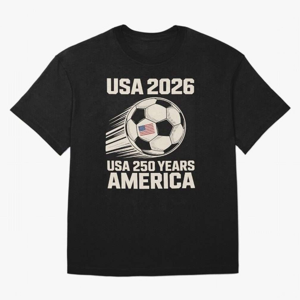 Usa 2026 Soccer 250 Years Women Kids 4th of July Classic T-Shirt Support Iconic Players in FIFA World Cup 2026 Celebrating Messi and Cristiano Ronaldo, Argentina and Brazil Energy, Football History, Final Match Energy, Crowd Noise and Once in a