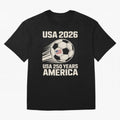 Usa 2026 Soccer 250 Years Women Kids 4th of July Classic T-Shirt Support Iconic Players in FIFA World Cup 2026 Celebrating Messi and Cristiano Ronaldo, Argentina and Brazil Energy, Football History, Final Match Energy, Crowd Noise and Once in a
