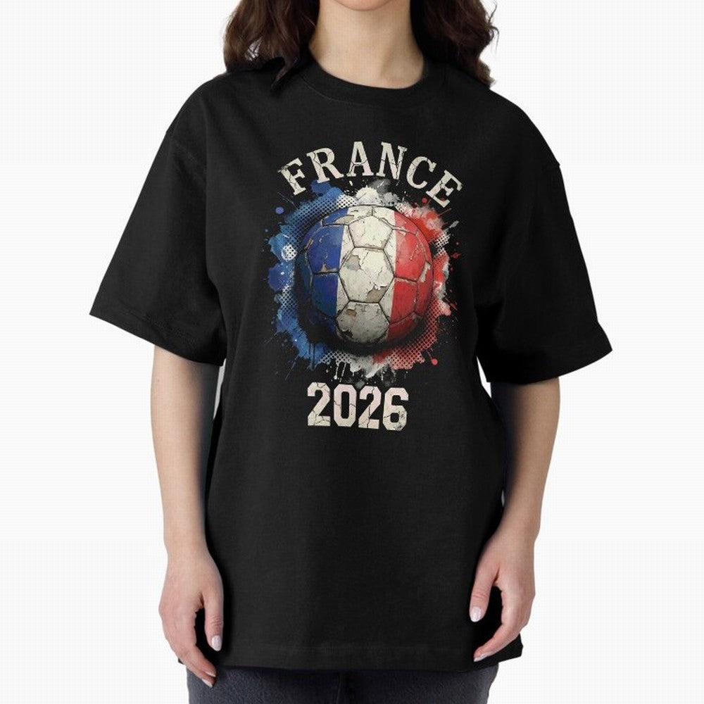 France 2026 Football Art | Vintage Tricolor Soccer Ball Splash Design Classic T-Shirt Celebrate the Magic of FIFA World Cup 2026 Group Stage for Fans of Neymar and France and Portugal, Bringing Worldwide Fan Energy, Dramatic Goals, Stadium Lights