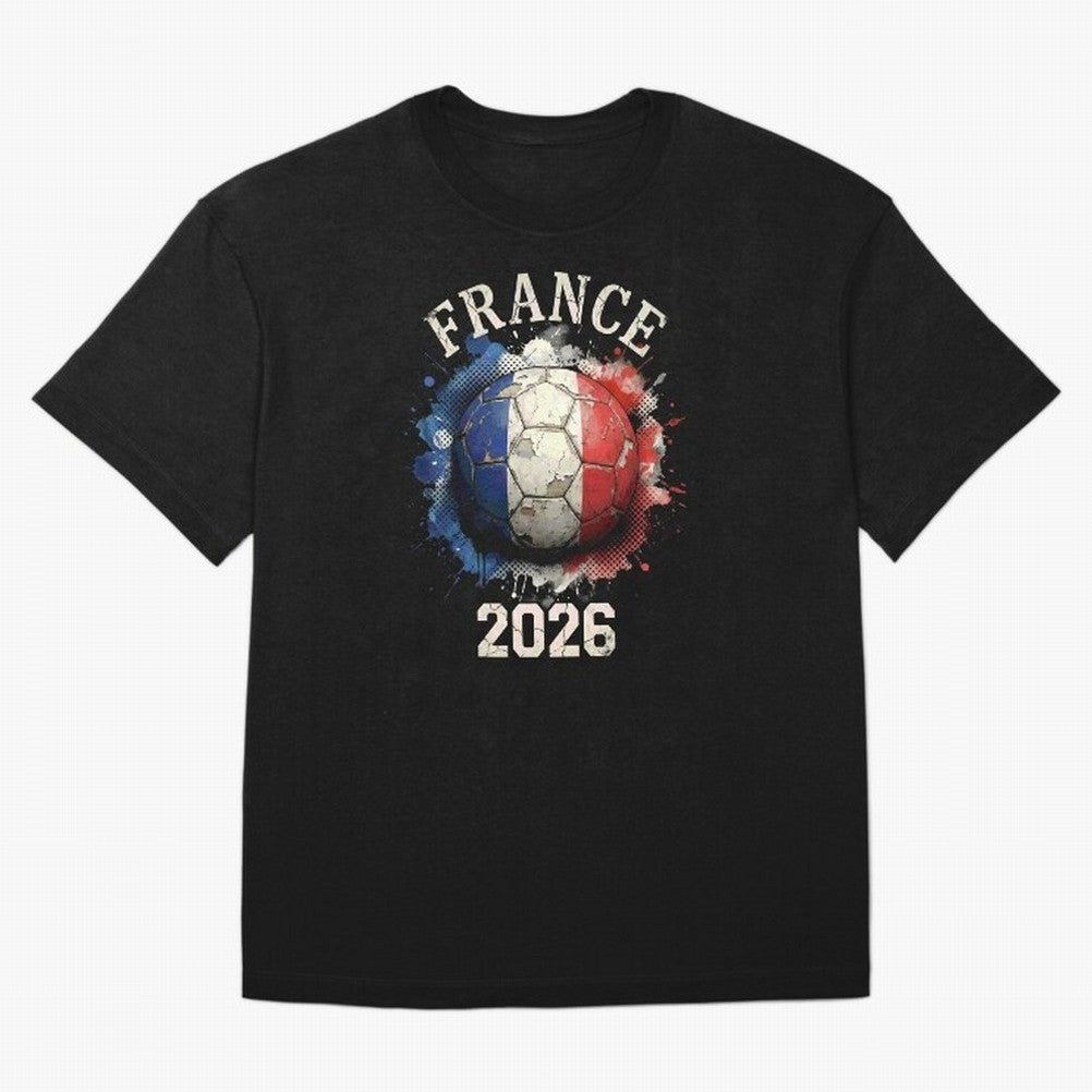 France 2026 Football Art | Vintage Tricolor Soccer Ball Splash Design Classic T-Shirt Celebrate the Magic of FIFA World Cup 2026 Group Stage for Fans of Neymar and France and Portugal, Bringing Worldwide Fan Energy, Dramatic Goals, Stadium Lights