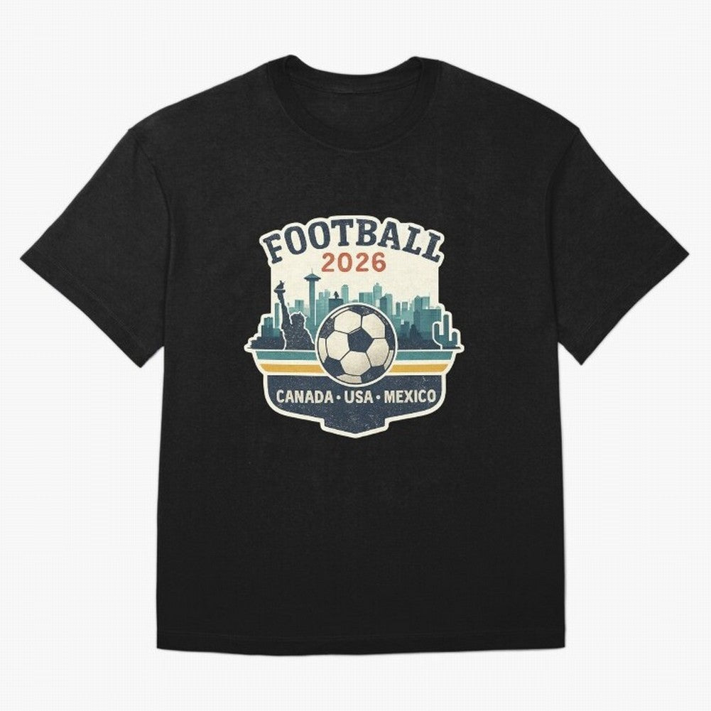 Football 2026 ¨C One World One Goal Classic T-Shirt Feel the Trophy Chase of FIFA World Cup 2026 Group Stage Spirit, Highlighting France, Messi, Classic Soccer Heritage, Championship Pressure, Fan Loyalty and International Pride; Great for