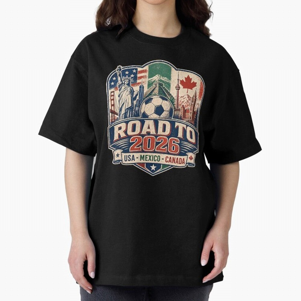 Football 2026 USA Mexico Canada Soccer Championship Fan Art Classic T-Shirt Experience the Global Stage of FIFA World Cup 2026 for Fans of Mbappe and Neymar and Argentina, France and Brazil, Bringing Football History, Final Match Energy, Crowd