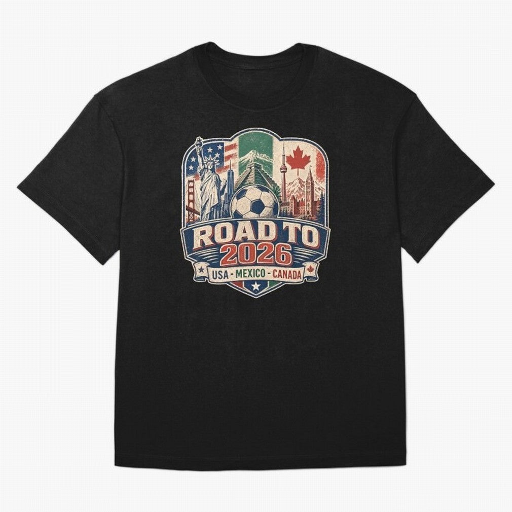 Football 2026 USA Mexico Canada Soccer Championship Fan Art Classic T-Shirt Experience the Global Stage of FIFA World Cup 2026 for Fans of Mbappe and Neymar and Argentina, France and Brazil, Bringing Football History, Final Match Energy, Crowd