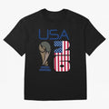 USA 2026 Soccer World Cup Trophy American Flag Design Classic T-Shirt Show Up for the Glory of FIFA World Cup 2026 Spirit, Centered on Brazil, Portugal and Argentina, Messi, CR7 and Mbappe, Football Festival Excitement, Trophy Ambitions, Country