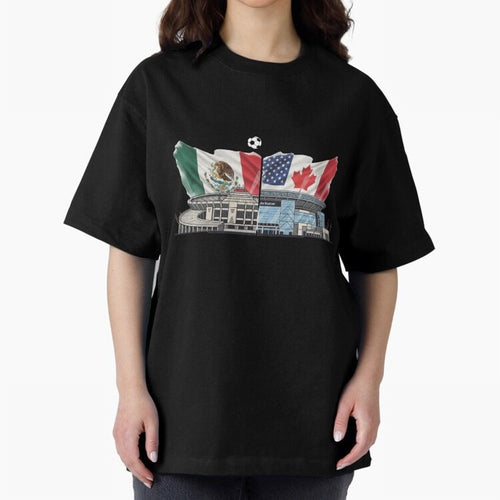 2026 World Cup Opening & Final ¨C Azteca Stadium Mexico & MetLife Stadium USA ¨C Football Design with Mexican, Canadian & US Flags Classic T-Shirt Experience the Global Stage of FIFA World Cup 2026 USA Canada Mexico Spirit, Driven by Spain and