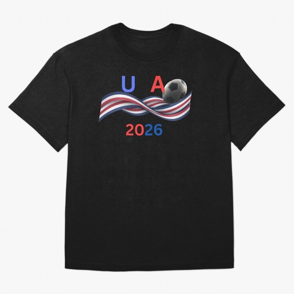 USA 2026 Soccer Ball With Waving Flag - United States Football Team Support? Classic T-Shirt Show Support during Global Football Passion for FIFA World Cup 2026, Built around Neymar, England and Germany, Stadium Memories, Football Loyalty,