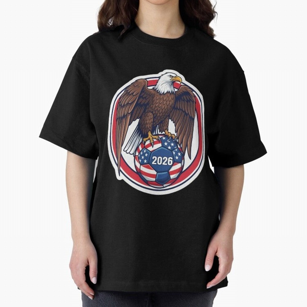 USA Eagle Soccer 2026 ¨C American Pride Football Design Classic T-Shirt Bring World Football Passion into Global Football Passion for FIFA World Cup 2026 USA Canada Mexico, with Haaland and Mbappe, Portugal, Football Festival Excitement, Trophy