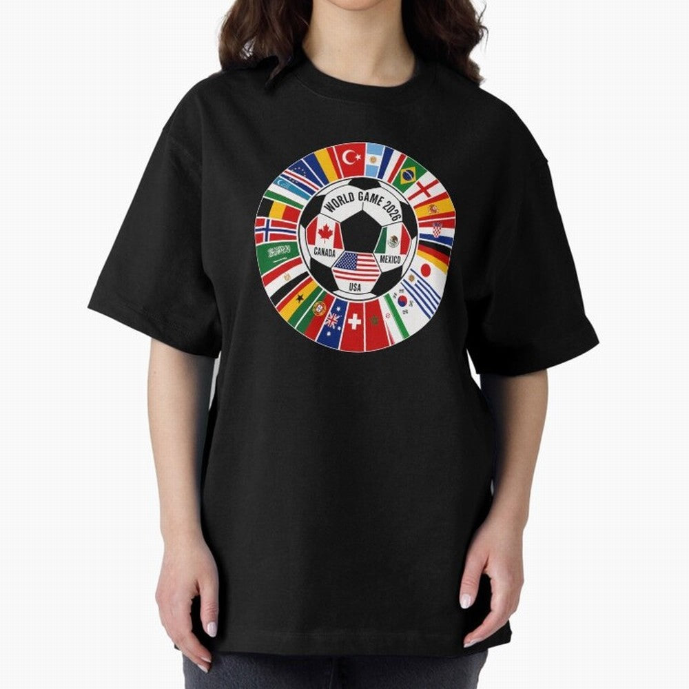 2026 Soccer Cup, Football World Tournament Classic T-Shirt Wear the Spirit of FIFA World Cup 2026 USA Canada Mexico Capturing Messi and Cristiano Ronaldo, Spain and Netherlands Energy, Sports Nostalgia, International Competition, Famous Players and