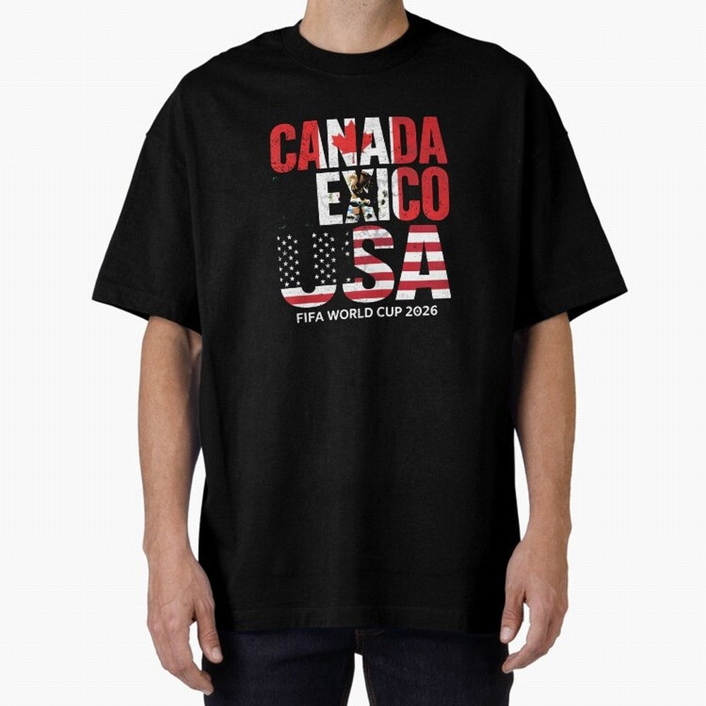 United 2026 World Cup - Canada, Mexico, USA Flags T-Shirt_83138002 Classic T-Shirt Show Support during FIFA World Cup 2026 for Fans of Cristiano Ronaldo and England, France and Netherlands, Bringing Football Passion, Legendary Performances,