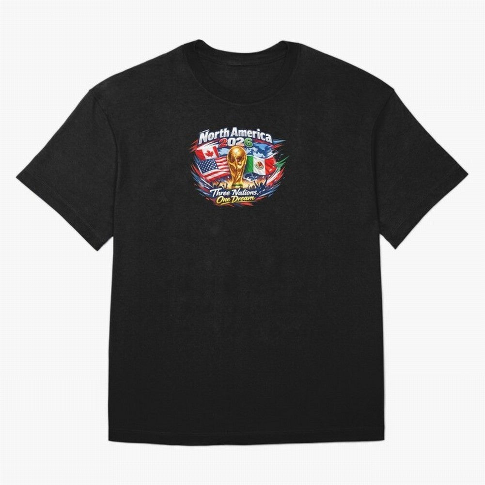 2026 Football Fan Design - North America - Three Nations One Dream Classic T-Shirt Step into FIFA World Cup 2026 for Fans of Cristiano Ronaldo and France and Portugal, Bringing Retro Football Energy, Iconic Rivalries, Trophy Chase Drama and Stadium