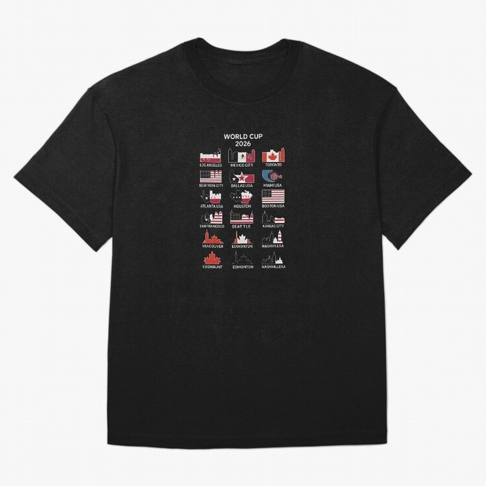World Cup 2026 Host Cities T-Shirt_84292126 Classic T-Shirt Capture Global Football Passion for FIFA World Cup 2026 Group Stage, Capturing Neymar, Spain, Champion Mindset, Group Stage Buzz, Knockout Tension and Passionate Fan Culture; Ideal for