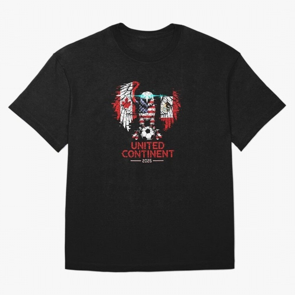 Glitched North America Eagle World Cup Soccer 2026 T-Shirt_83958408 Classic T-Shirt Celebrate the Stars of Global Football Passion for FIFA World Cup 2026, Filled with Neymar, Haaland and Cristiano Ronaldo, England and Germany, Champion Mindset,