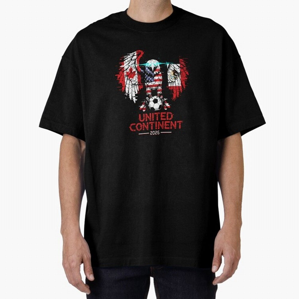 Glitched North America Eagle World Cup Soccer 2026 T-Shirt_83958408 Classic T-Shirt Celebrate the Stars of Global Football Passion for FIFA World Cup 2026, Filled with Neymar, Haaland and Cristiano Ronaldo, England and Germany, Champion Mindset,