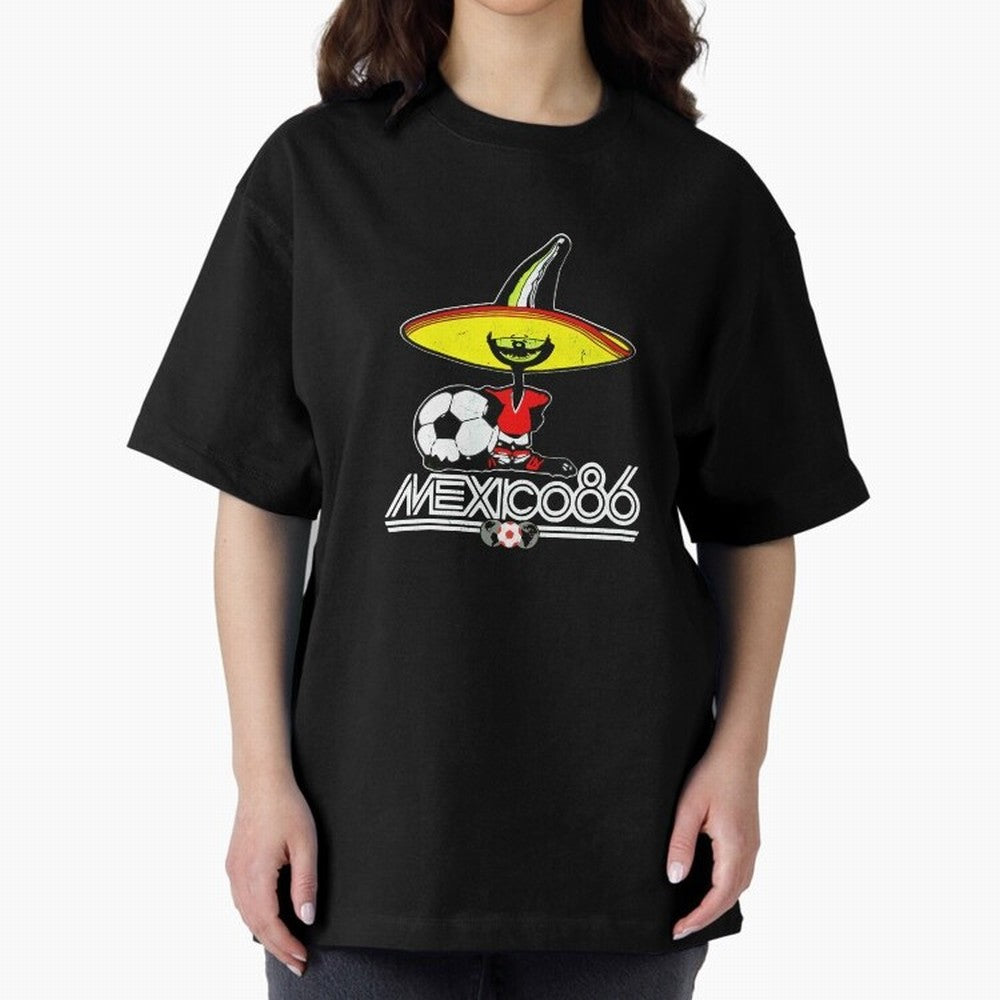 Mexico 86 World Cup Pique Retro Vintage T-Shirt_90751770 Classic T-Shirt Relive the FIFA World Cup 2026 Group Stage Journey through Mbappe and Neymar Highlights, France and Portugal Pride, Fan Favorite Moments, National Team Passion, Big Match