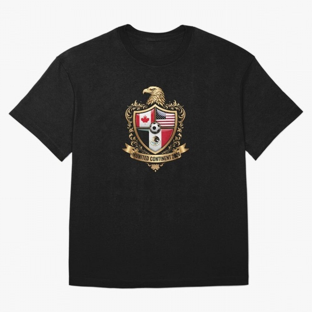 Golden Continental Eagle Soccer World Cup Crest 2026 T-Shirt_83050983 Classic T-Shirt Capture Global Football Passion for FIFA World Cup 2026 Group Stage, Inspired by Neymar, Haaland and Cristiano Ronaldo, England, France and Netherlands, Global