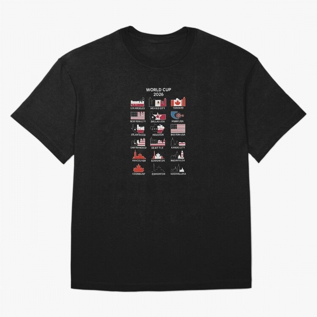 World Cup 2026 Host Cities T-Shirt_84292126 Classic T-Shirt Experience the Global Stage of FIFA World Cup 2026 USA Canada Mexico for Fans of CR7 and Spain and Netherlands, Bringing Football Festival Excitement, Trophy Ambitions, Country Rivalries